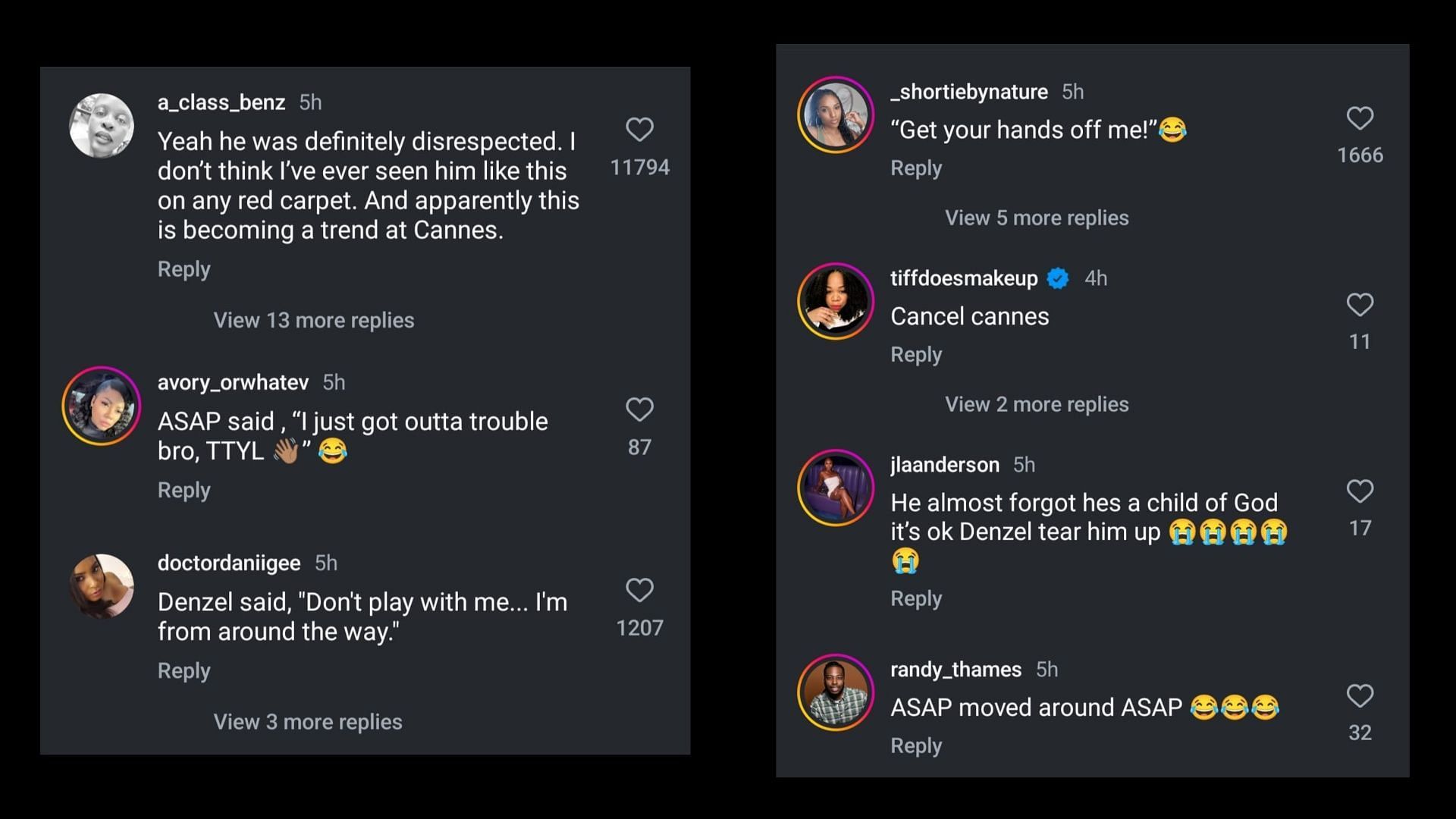Online reactions (Images via Instagram/theshaderoom)